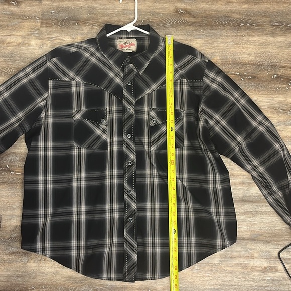 Men’s black Wrangler pearl snap long sleeve shirt with pockets L/XL - Picture 7 of 10